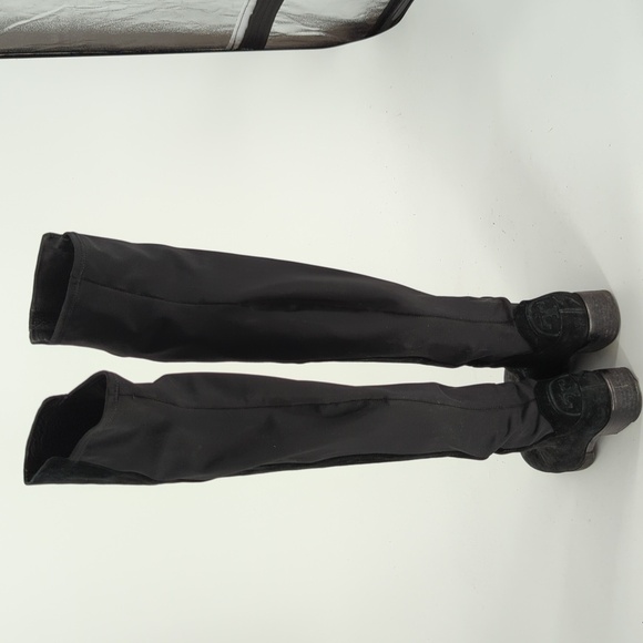 Tory Burch Over the Knee Thigh High Suede Boots Black 8 streetwear city classic - Picture 7 of 15